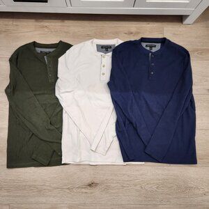 (3) Banana Republic Waffle Knit Henleys